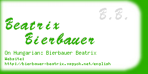 beatrix bierbauer business card